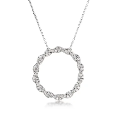 1/2 ct. tw. Diamond Twist Circle Pendant in 10K Gold