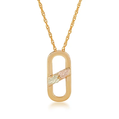 Black Hills Gold Paperclip Pendant in 10K Yellow Gold