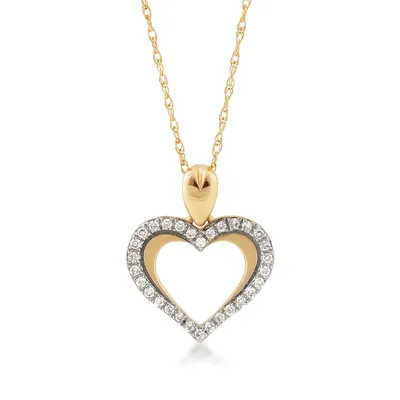 1/8 ct. tw. Diamond Open Heart Pendant in 10K Yellow Gold