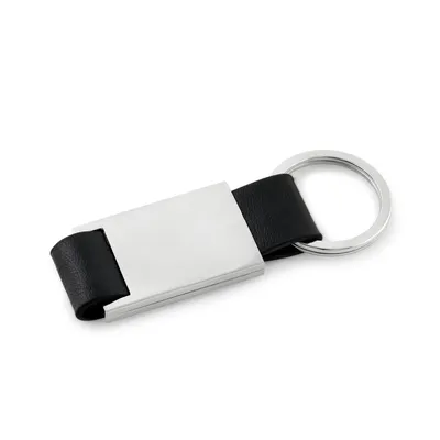 Keychain in Stainless Steel & Leather