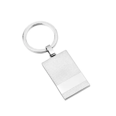 Textured Keychain in Stainless Steel