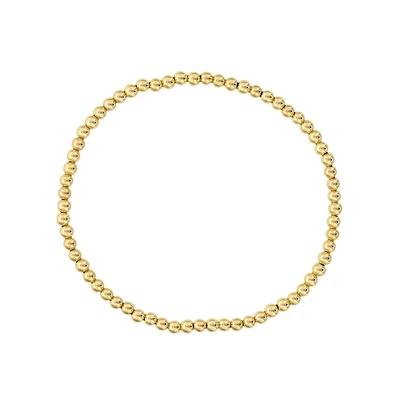 3mm 14K Yellow Gold Filled Bead Stretch Bracelet