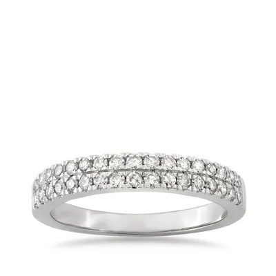 1/2 ct. tw. Diamond Double Row Anniversary Ring 10K Gold