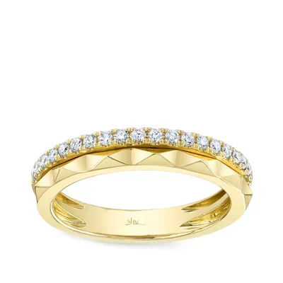 Shy Creation 1/4 ct. tw. Diamond Pyramid Stackable Ring 14K Yellow Gold