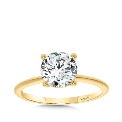 Valina Round Solitaire Semi-Mount Engagement Ring 14K Yellow Gold