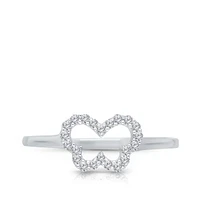 Kallati 1/7 ct. tw. Diamond Open Butterfly Ring 14K White Gold