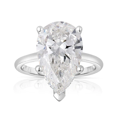 Adamante -1/ ct. tw. Lab-Grown Pear Diamond Hidden Halo Engagement Ring 14K Gold