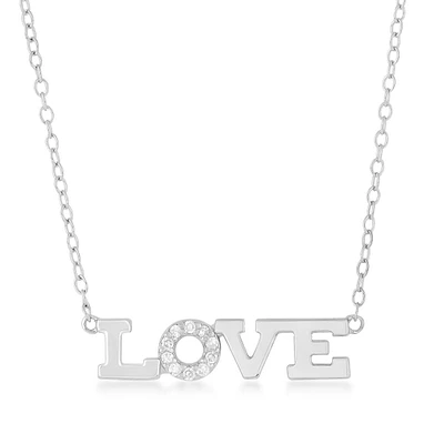 Diamond Accent Love Necklace in Sterling Silver