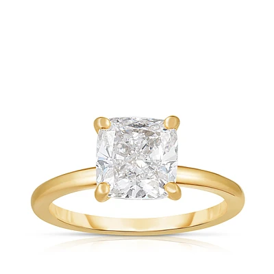 Adamante 5-/ ct. tw. Lab-Grown Cushion Diamond Hidden Halo Engagement Ring 14K Gold