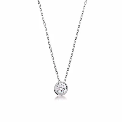 1/ ct. tw. Round Sliding Bezel Set Diamond Pendant in 10K Gold