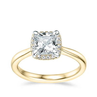Canadian Rocks 1-1/2 ct. tw. Princess Cut Diamond Halo Engagement Ring 14K Gold
