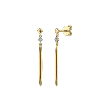 Gabriel & Co. Diamond Accent Spike Drop Earrings in 14K Yellow Gold