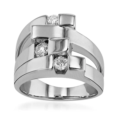 John Atencio 3/8 ct. tw. Diamond Iconic Originate Wide Ring 14K White Gold