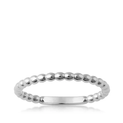 Bead Ring 10K White Gold