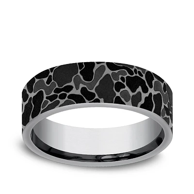 Men's 7mm Duck Camo Wedding Ring Gray Tantalum