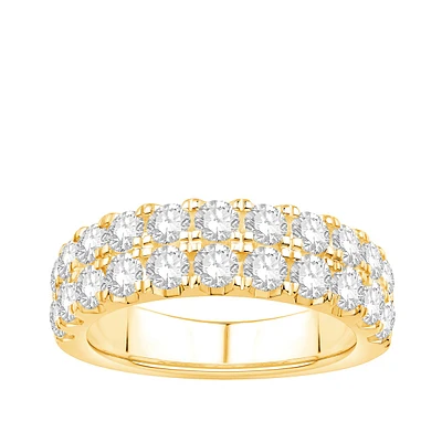 Adamante 2 ct. tw. Lab-Grown Diamond Two Row Anniversary Ring 14K Yellow Gold