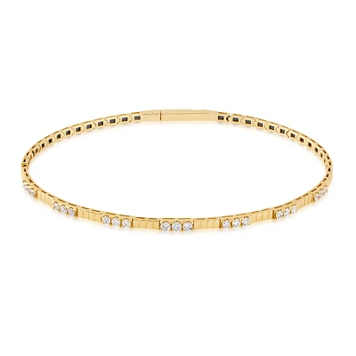 Demi Fine 3/8 ct. tw. Diamond Flexible Bangle in 14K Yellow Gold