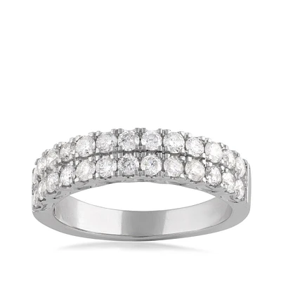 1 ct. tw. Diamond Multi Row Anniversary Ring 10K White Gold