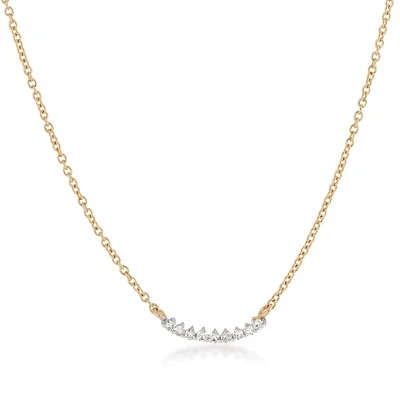 Demi Fine Diamond Accent Smile Necklace in 10K Yellow Gold