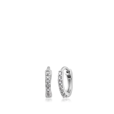 1/10 ct. tw. Diamond Huggie Hoop Earrings in 10K White Gold