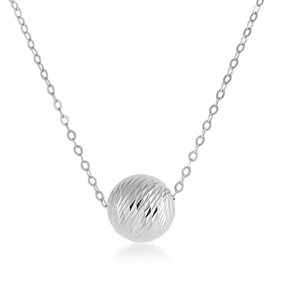 Textured Bead Pendant in Sterling Silver