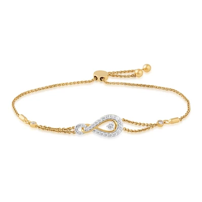 Infinite Love 1/2 ct. tw. Lab-Grown Diamond Infinity Bolo Bracelet in 10K Yellow Gold