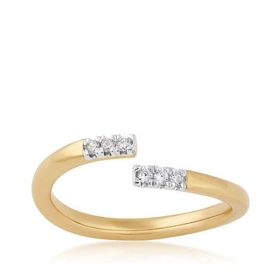 Demi Fine Diamond Accent Bypass Ring 10K Yellow Gold