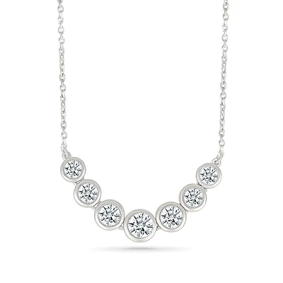 Demi Fine 1 ct. tw. Lab-Grown Diamond Curved Bar Necklace in 10K White Gold