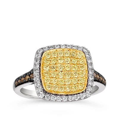 Le Vian 5/8 ct. tw. Sunny Yellow & Vanilla Chocolate Diamond Pave Halo Ring 14K Honey Gold