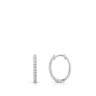 1/3 ct. tw. Diamond Oval Hoop Earrings in 14K Gold