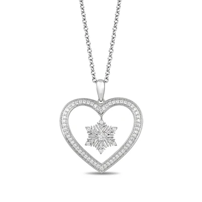 Enchanted Disney Elsa Heart Pendant in Sterling Silver