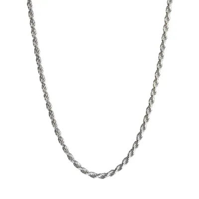 3.5MM 20" Rope Chain in Sterling Silver - ROPE080-SS-20 