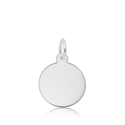 Rembrandt Charms Small Diamond Cut Disc Charm in Sterling Silver