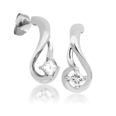 Ladies Diamond Earrings in White Gold - EF-2318-A56 10W - 15234735