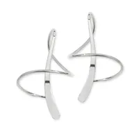 Classic Spiral Short Earrings in Rhodium-Plated Sterling Silver