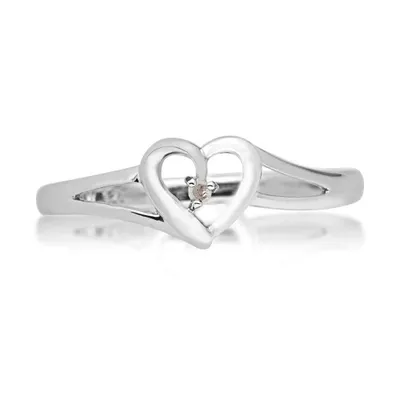 1/100 ct. tw. Diamond Heart Promise Ring Sterling Silver - FR30127-DIA