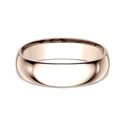 Benchmark Men's 6.0mm Comfort-Fit Polished Wedding Band 14K Pink Gold - LCF16014KR11