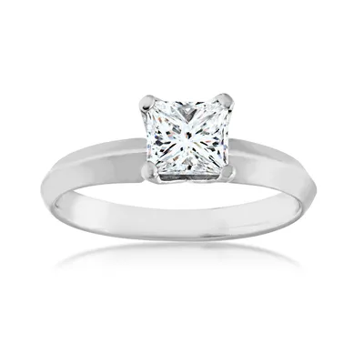 Canadian Rocks 3/4 ct. tw. Princess Cut Diamond Solitaire Engagement Ring 14K White Gold - RIDSHZK4370PR