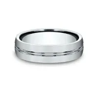 Benchmark Men's Satin Finish Wedding Band 10K White Gold - CF5641110KW