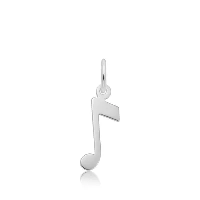 Music Note Charm in Sterling Silver