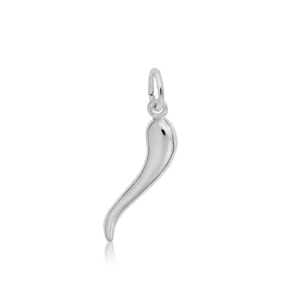 Italian Horn Charm in Sterling Silver