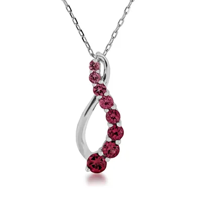 Journey Collection Rhodolite Garnet 8 Stone Pendant in Sterling Silver - PF-5754-RL2-SIL