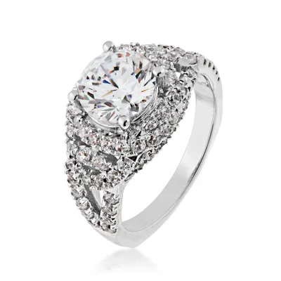 Valina 1 ct. tw. Diamond Split-Shank Band Semi-Mount Engagement Ring 14K White Gold - R9849W@ALLOY