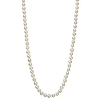 7-7.5mm 18" Cultured Akoya Pearl Strand Necklace in 14K Yellow Gold