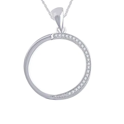 .07 ct. tw. Diamond Circle Pendant in 10K White Gold 