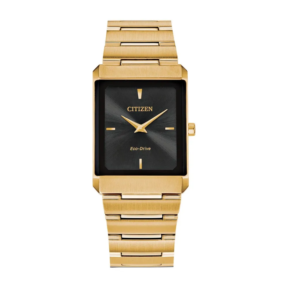 Citizen Stiletto Gold-Tone Stainless Steel Watch with Black Dial - AR3102-51E