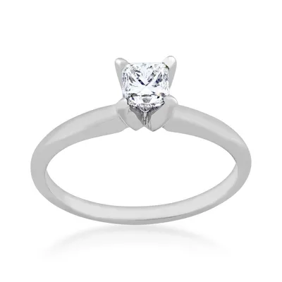 ct. tw. Princess Cut Diamond Solitaire Engagement Ring 14K White Gold