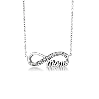.06 ct. tw. Diamond Infinity "Mom" Pendant in Sterling Silver - FN30864DIA-SS