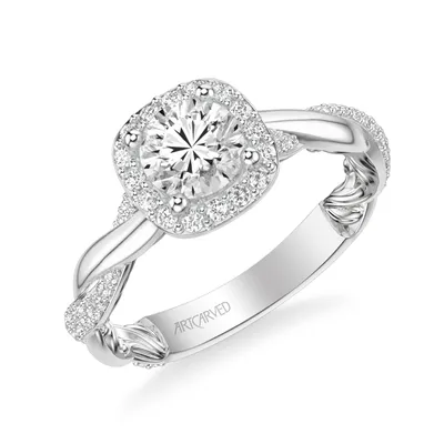 Artcarved Lyric 1/2 ct. tw. Diamond Semi-Mount Engagement Ring 14K White Gold - 31-V933DRWW-E