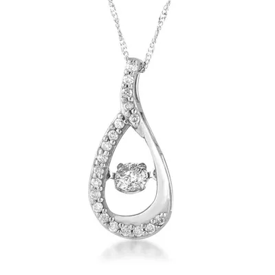 1/3 ct. tw. Round Twinkling Diamond Pear Shaped Sliding Pendant in 10KWhite Gold - WHPD20109